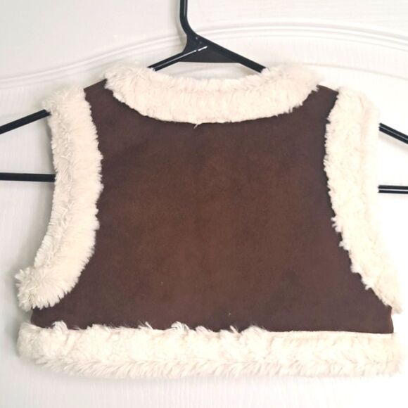 Brown and Cream Vest with Red Bow Gingerbread fur design - Picture 3 of 3